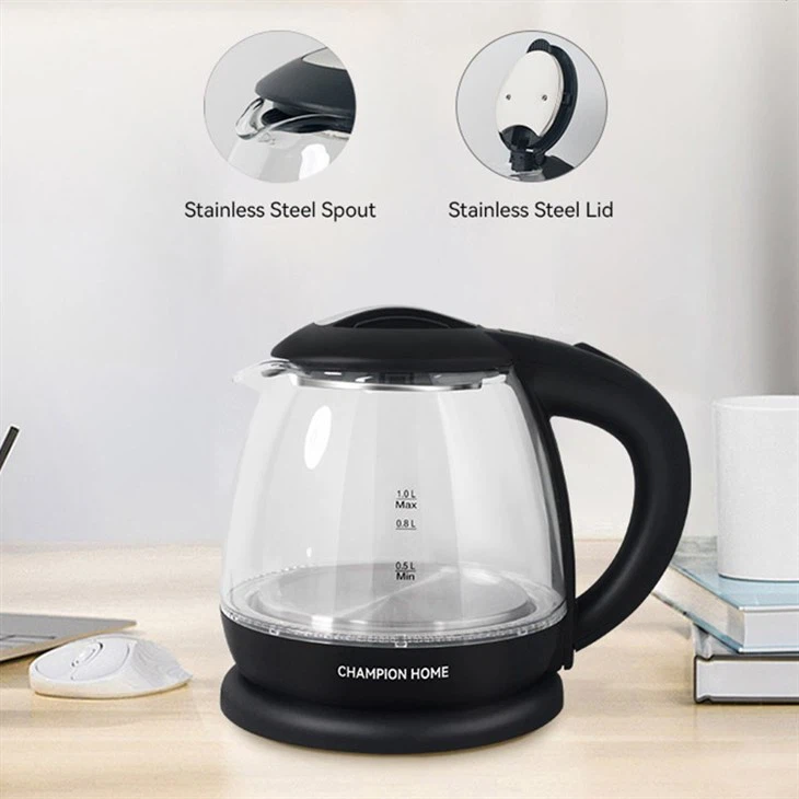 Mini 1.0L Glass Electric Kettle